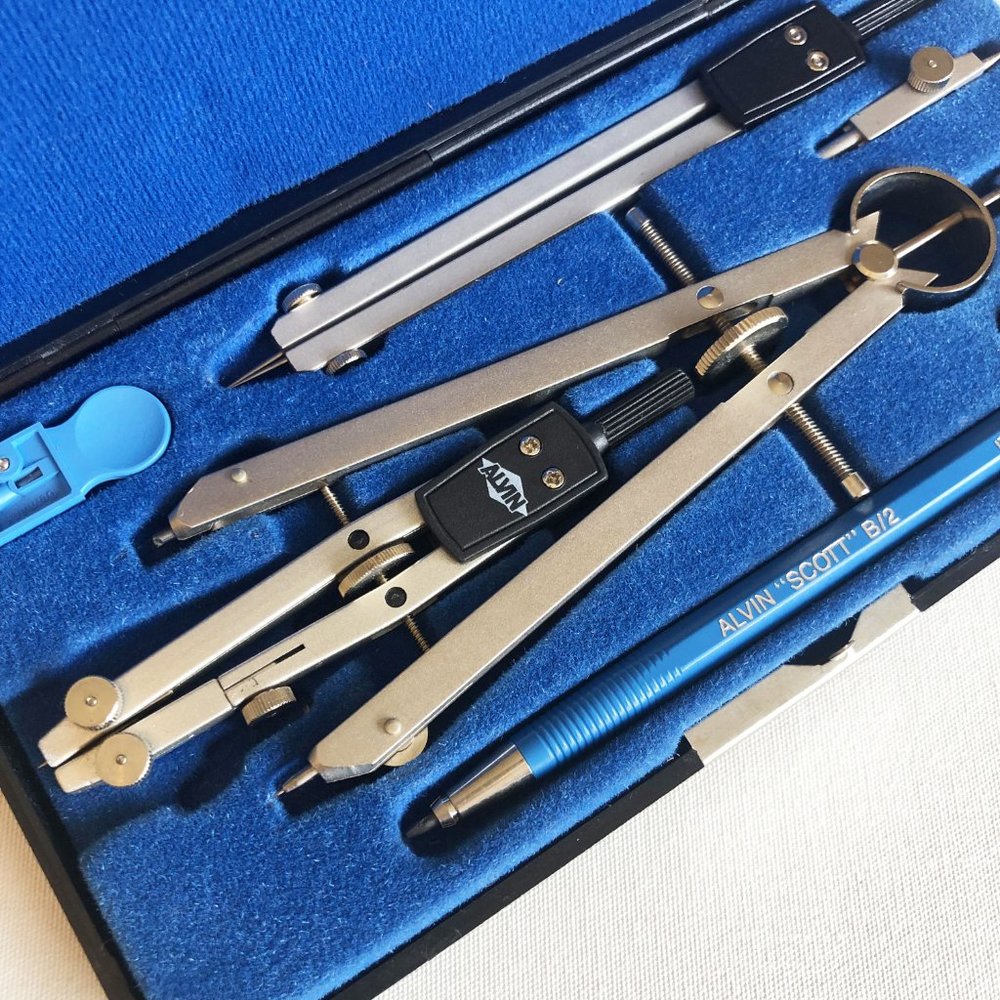 Alvin Compass Precision Drawing Instrument Complete set Drafting Tools 895 E - Picture 4 of 7